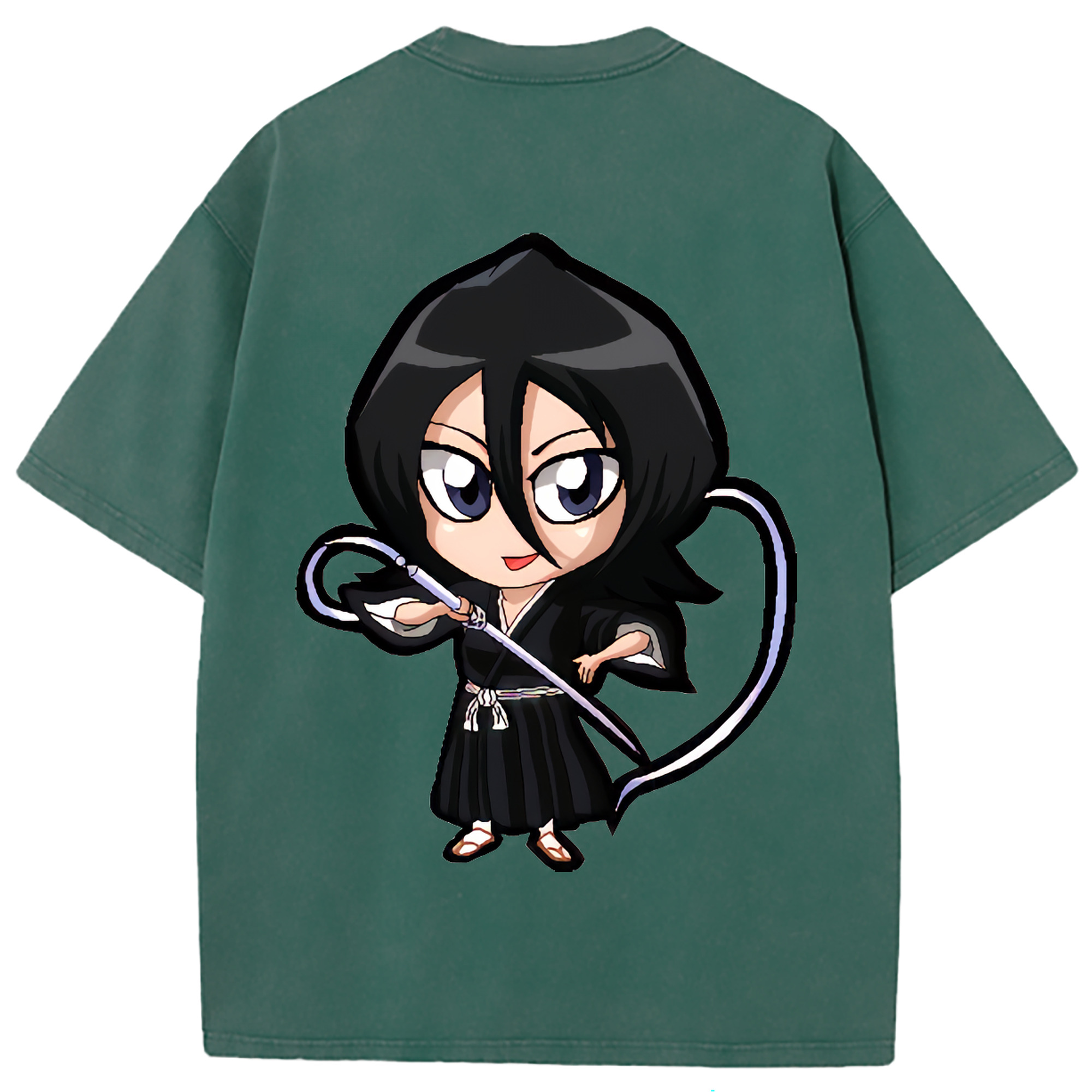 （画像用） ブリーチ 朽木ルキア BLEACH Kuchiki Rukia 綿100% ヴィンテージ風 半袖Tシャツ（背面プリント）